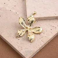 Casual Vacation Red Heart Flower Copper Handmade Polishing Enamel Zircon 18K Gold Plated White Gold Plated DIY Jewelry Accessories main image 7