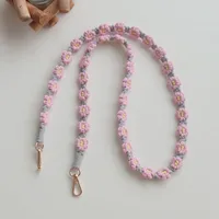 Factory Direct  Hot Selling Bohemian Woven Daisy Flower Badge Neck Lanyard Mobile Phone Lanyard Strap Women sku image 3