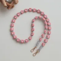 Factory Direct  Hot Selling Bohemian Woven Daisy Flower Badge Neck Lanyard Mobile Phone Lanyard Strap Women sku image 4