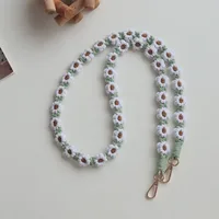 Factory Direct  Hot Selling Bohemian Woven Daisy Flower Badge Neck Lanyard Mobile Phone Lanyard Strap Women sku image 5