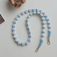 Factory Direct  Hot Selling Bohemian Woven Daisy Flower Badge Neck Lanyard Mobile Phone Lanyard Strap Women sku image 6