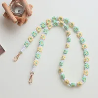 Factory Direct  Hot Selling Bohemian Woven Daisy Flower Badge Neck Lanyard Mobile Phone Lanyard Strap Women sku image 11