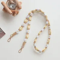 Factory Direct  Hot Selling Bohemian Woven Daisy Flower Badge Neck Lanyard Mobile Phone Lanyard Strap Women sku image 12