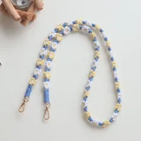 Factory Direct  Hot Selling Bohemian Woven Daisy Flower Badge Neck Lanyard Mobile Phone Lanyard Strap Women sku image 13