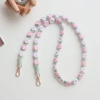 Factory Direct  Hot Selling Bohemian Woven Daisy Flower Badge Neck Lanyard Mobile Phone Lanyard Strap Women sku image 15