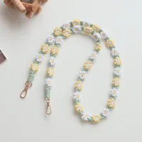 Factory Direct  Hot Selling Bohemian Woven Daisy Flower Badge Neck Lanyard Mobile Phone Lanyard Strap Women sku image 16