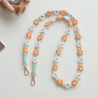 Factory Direct  Hot Selling Bohemian Woven Daisy Flower Badge Neck Lanyard Mobile Phone Lanyard Strap Women sku image 18