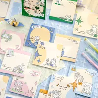 1 Piece Animal Cartoon Cat Class Learning School Paper Cartoon Style Cute Preppy Style Sticky Note main image 1