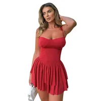 Women's Strap Dress Streetwear Strap Sleeveless Solid Color Above Knee Holiday Street main image 5
