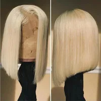 Unisex Simple Style Casual Holiday Weekend Real Hair Homogeneous And Oblique Straight Hair Wigs main image 1