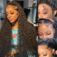 Unisex Simple Style Casual Holiday Weekend Real Hair Homogeneous And Oblique Long Curly Hair Wigs main image 2