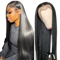 Unisex Simple Style Casual Holiday Weekend Real Hair Homogeneous And Oblique Long Curly Hair Wigs main image 4