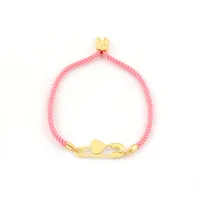 Elegant Simple Style Pin Heart Shape Nylon Copper Women's Bracelets main image 4