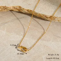 Casual Elegant Simple Style Geometric 304 Stainless Steel 18K Gold Plated Women's Pendant Necklace main image 3