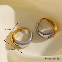 1 Pair Simple Style Classic Style Commute Geometric Mixed Metal Plating 304 Stainless Steel 18K Gold Plated Ear Studs main image 3