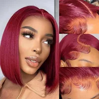 Unisex Simple Style Casual Holiday Weekend Real Hair Homogeneous And Oblique Straight Hair Wigs main image 1