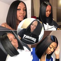 Unisex Exotic Casual Holiday Weekend Real Hair Homogeneous And Oblique Straight Hair Wigs main image 1