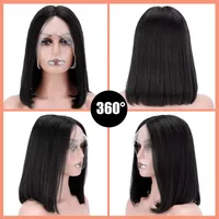 Unisex Exotic Casual Holiday Weekend Real Hair Homogeneous And Oblique Straight Hair Wigs main image 4