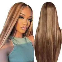 Unisex Simple Style Casual Holiday Weekend Real Hair Homogeneous And Oblique Straight Hair Long Straight Hair Wigs main image 2