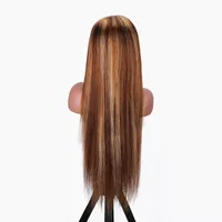 Unisex Simple Style Casual Holiday Weekend Real Hair Homogeneous And Oblique Straight Hair Long Straight Hair Wigs main image 4
