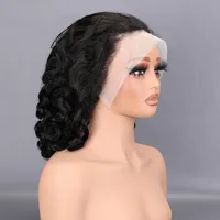 Unisex Simple Style Casual Holiday Real Hair Homogeneous And Oblique Curls Wigs main image 5