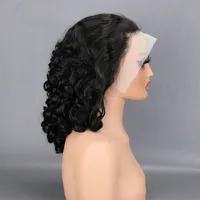 Unisex Simple Style Casual Holiday Real Hair Homogeneous And Oblique Curls Wigs main image 4