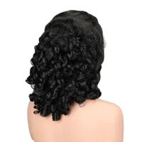 Unisex Simple Style Casual Holiday Real Hair Homogeneous And Oblique Curls Wigs main image 3