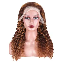 Unisex Simple Style Holiday Weekend Carnival Real Hair Homogeneous And Oblique Long Curly Hair Wigs main image 5