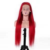 Unisex Simple Style Weekend Carnival Street Real Hair Homogeneous And Oblique Long Straight Hair Wigs main image 5