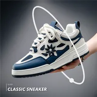Men's Korean Style Multicolor Multicolor Shallow Mouth Belt Decoration Round Toe Flats Skate Shoes main image 3