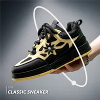 Men's Korean Style Multicolor Multicolor Shallow Mouth Belt Decoration Round Toe Flats Skate Shoes main image 4