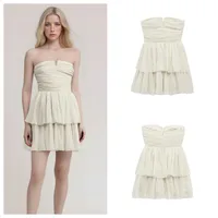 Women's Tube Top Dress Elegant Tube Top Collarless Sleeveless Solid Color Above Knee Casual Date main image 1