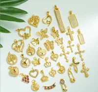 Sweet Heart Shape Copper Inlay Charms main image 1