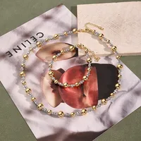 Casual Simple Style Round Copper Polishing Plating 18K Gold Plated Rose Gold Plated White Gold Plated Women's Bracelets Necklace Jewelry Set main image 9