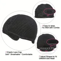 Women's Simple Style Casual Masquerade Carnival Real Hair Homogeneous And Oblique Short Straight Hair Wigs main image 4