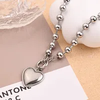 Casual Vacation Red Heart Stainless Steel Polishing Women's Necklace sku image 6