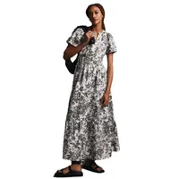 Women's Adults Umbrella Skirt Vintage Style Bohemian V Neck Pullovers Printing Short Sleeve Printing Maxi Long Dress Daily Festival main image 5