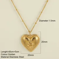 Romantic Simple Style Heart Shape Wings Lock 304 Stainless Steel Women's Pendant Necklace sku image 9