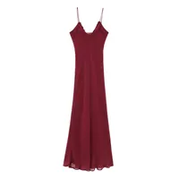 Women's Strap Dress Elegant Strap Sleeveless Solid Color Maxi Long Dress Date Tea Party main image 2