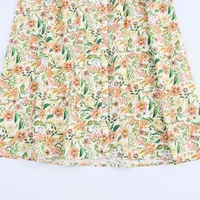 Women's Floral Dress Elegant V Neck Nine Points Sleeve Ditsy Floral Maxi Long Dress Holiday Travel Daily main image 5