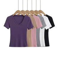 Women's T-shirt Short Sleeve T-Shirts Casual Solid Color main image 1