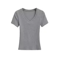 Women's T-shirt Short Sleeve T-Shirts Casual Solid Color sku image 3