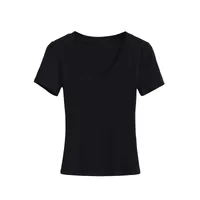 Women's T-shirt Short Sleeve T-Shirts Casual Solid Color sku image 5