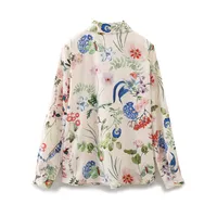 Women's Blouse Long Sleeve Blouses Elegant Flower main image 3