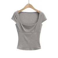 Women's T-shirt Short Sleeve T-Shirts Streetwear Solid Color sku image 6