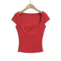 Women's T-shirt Short Sleeve T-Shirts Streetwear Solid Color sku image 7