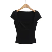Women's T-shirt Short Sleeve T-Shirts Streetwear Solid Color sku image 4