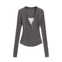 Women's Sweater Long Sleeve Sweaters & Cardigans Elegant Solid Color main image 4
