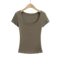 Women's T-shirt Long Sleeve T-Shirts Streetwear Solid Color sku image 5