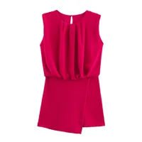 Wholesale Women's Polyester Elegant Solid Color Sleeveless Bodysuits main image 3